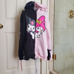 Kuromi My Melody Split Hoodie Hot Topic